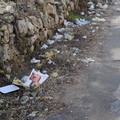 Via Paganini e Via Toscanini: all'esterno degli istituti rifiuti