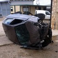 Auto ribaltata Tangenziale Andria