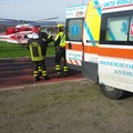 Elicottero Vigili del Fuoco con Ambulanza soccorsi Andria