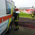 Elicottero Vigili del Fuoco con Ambulanza soccorsi Andria