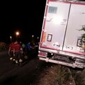 Camion fuori strada sulla SP 231