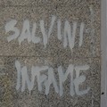 Scritte contro il Comitato elettorale "Noi con Salvini"