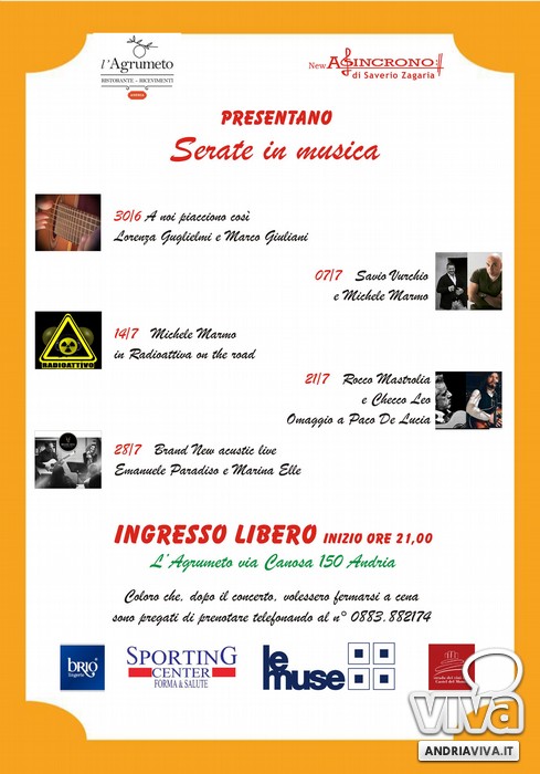 Programma serate in musica