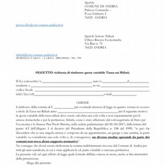 fac simile della domanda