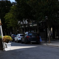 auto parcheggiate nell'isola pedonale di corso Cavour