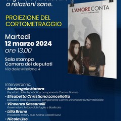 "L'amore conta", il corto contro la violenza di genere alla Camera dei Deputati