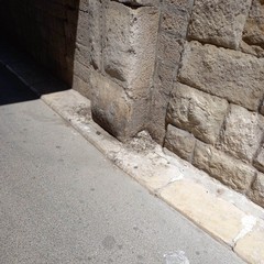 Guano nauseabondo sotto l'arco di Porta sant'Andrea