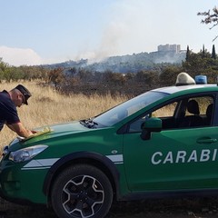 Vasto incendio a Castel del Monte