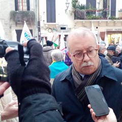 Manifestazione dell'Acli Puglia con Gianluigi Cesari e Franco Sellitri, storico dirigente aclista di Andria