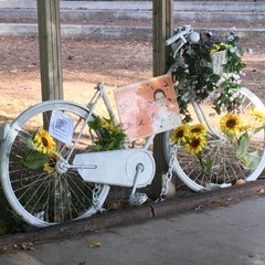 la bici dedicata a Patrizia Paradiso a cui hanno rubato la sella