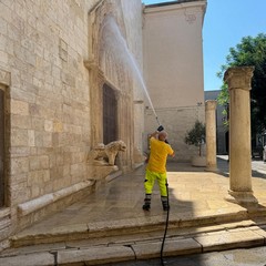 Pulizia e sanificazione nel centro storico