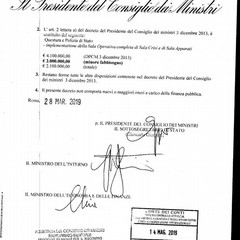 Il provvedimento di Palazzo Chigi che ha sbloccato i fondi