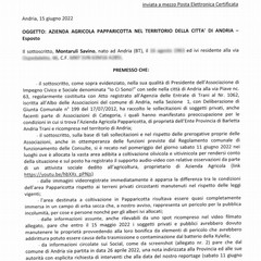 La drammatica situazione in cui versa la storica azienda agricola Papparicotta