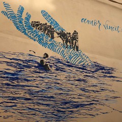 murales su di una parete di Casa Accoglienza S. Maria Goretti