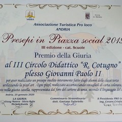 Presepi in piazza “social”: premio speciale al 3° Circolo “Cotugno”