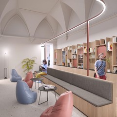 food p hub render spazi Chiostro San Francesco