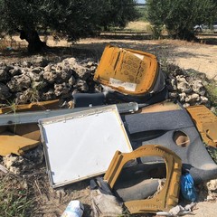 scocche di televisori ed elettrodomestici abbandonate in campagna