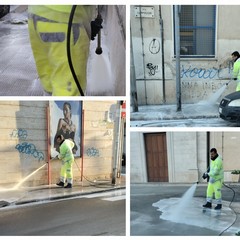 sanificazione straordinaria effettuata sul perimetro dell'ospedale "Bonomo"