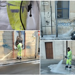 sanificazione straordinaria effettuata sul perimetro dell'ospedale "Bonomo"