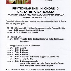 celebrazioni per Santa Rita