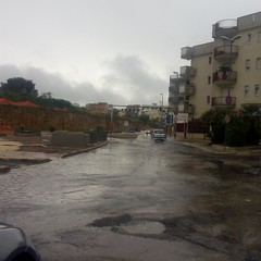 via Bisceglie allagata dalla pioggia