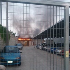 incendio in un autoparco sulla ex sp 231
