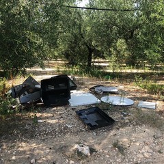 scocche di televisori ed elettrodomestici abbandonate in campagna