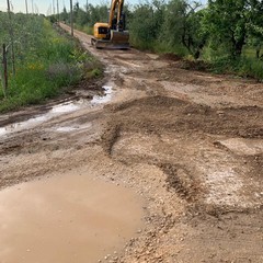 Sistemazione del  manto della strada interpoderale per la Masseria San Vittore