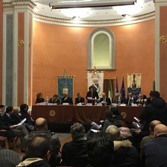 Nino Marmo ad un incontro sull'ordine pubblico a Trinitapoli