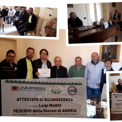 Delegazione di commercianti ricevuta dal Vescovo Mansi