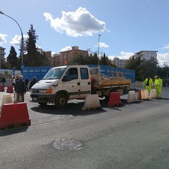 lavori stradali su viale Gramsci
