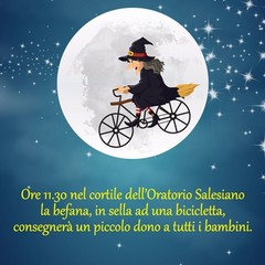Locandina Arriva pedalando la Befana