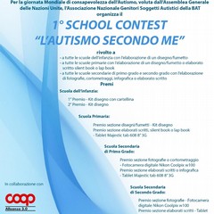 locandina I SCHOOL CONTEST LAUTISMO SECONDO ME