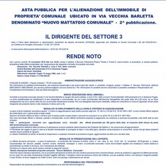 manifesto Nuovo Mattatoio Comunale avviso di alienazione