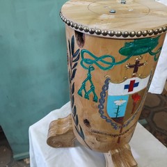 Lampada votiva donata dall'artigiano del legno Giuseppe Marzano