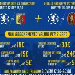 Mini abbonamenti per le gare contro Catanzaro e Potenza