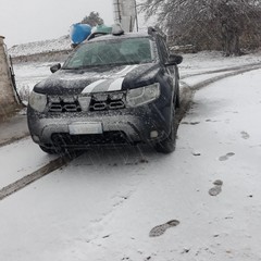 Neve sull'altopiano murgiano: fiocchi anche su Castel del Monte