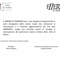 Sabino Di Tommaso, benemerito della cultura andriese