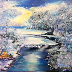 Neve sul fiume Ofanto