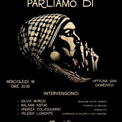 "Parliamo di": un talk sul conflitto in Palestina, questa sera ad Andria