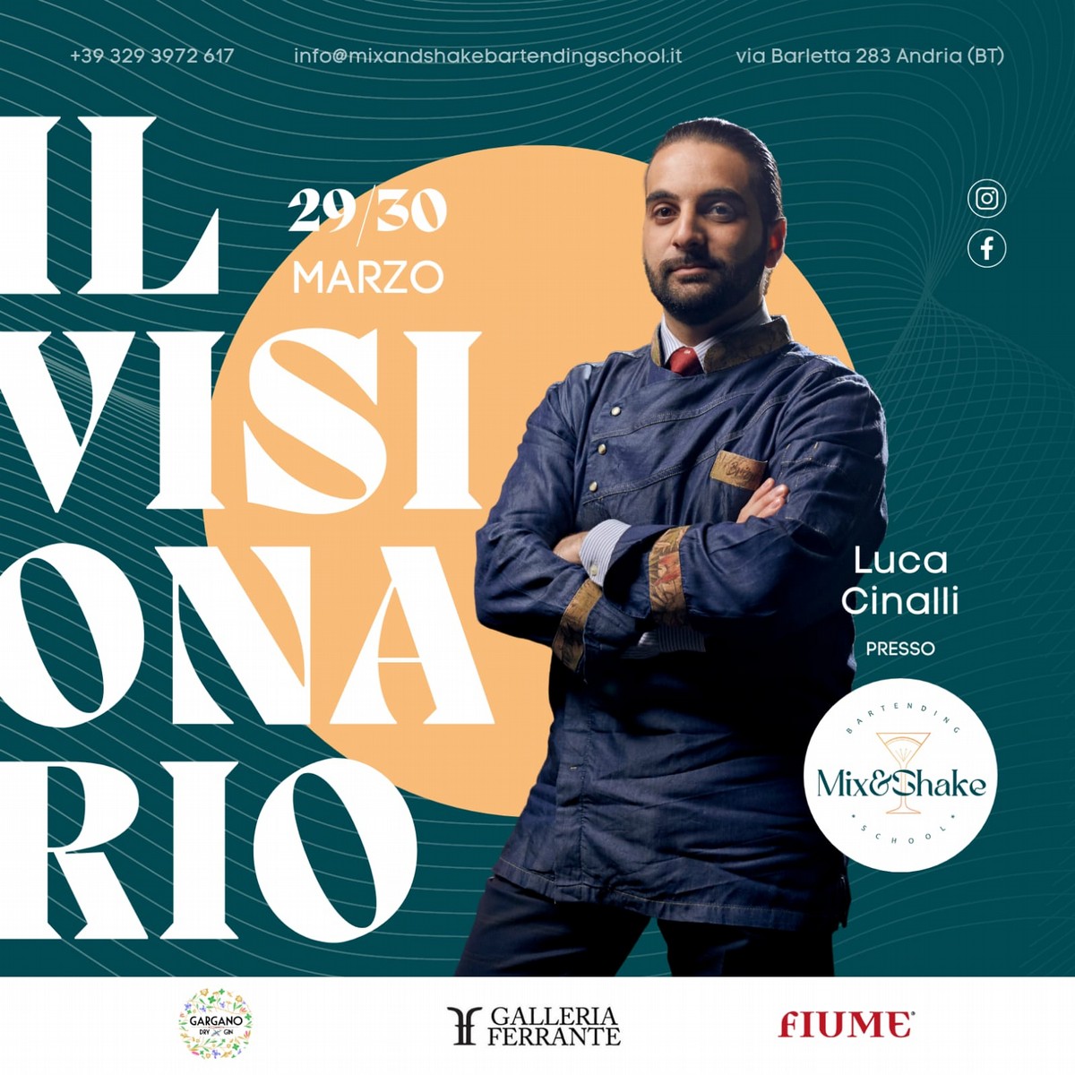 Il visionario della miscelazione, Luca Cinalli, ad Andria