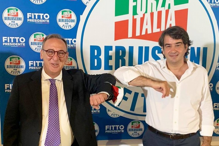 Antonio Scamarcio con Raffaele Fitto