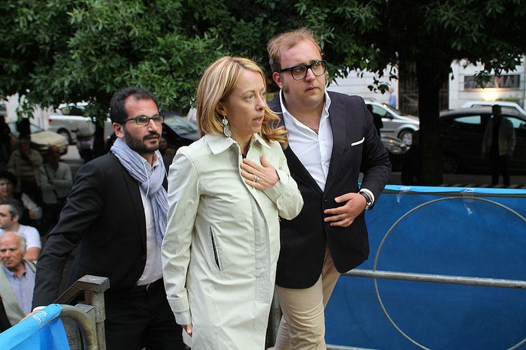 da sx Gemmato, Meloni e Lima di Fratelli d'Italia