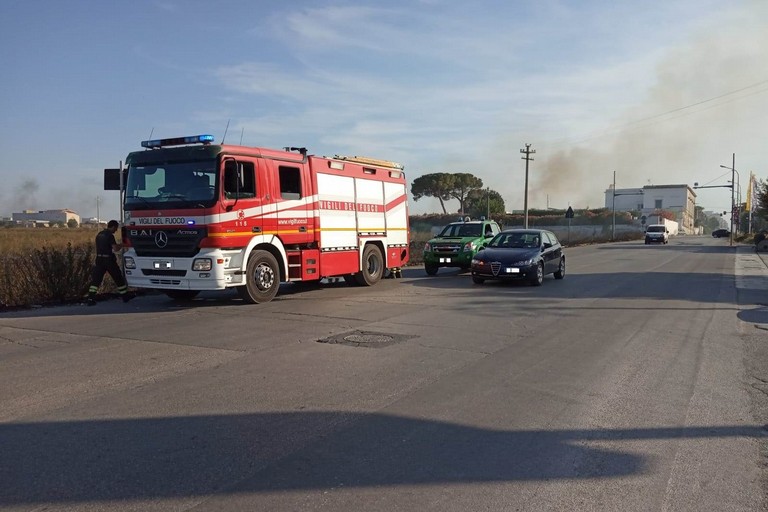 incendio su via Trani