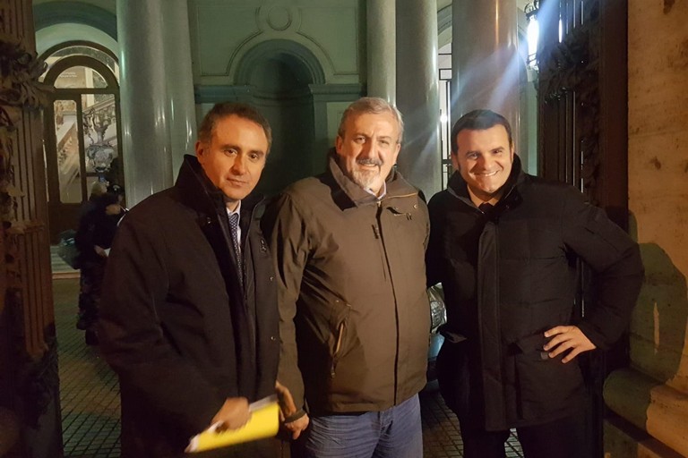 da sx Di Gioia, Emiliano e Centinaio