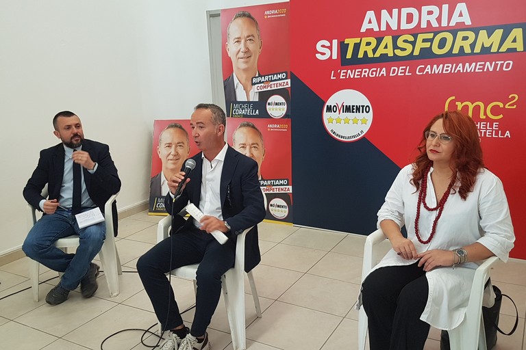 Presentazione del candidato sindaco del Movimento 5 Stelle, Michele Coratella. <span>Foto Antonio D'Oria</span>
