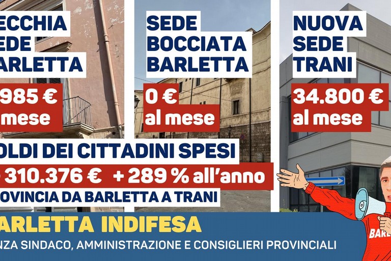 Cannito polemico sugli uffici provinciali da Barletta a Trani