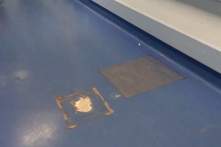 buca nel corridoio del pronto soccorso di Andria