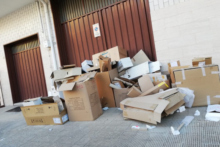 mancata raccolta carta in via Goffredo Normanno