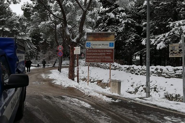 La zona di Castel del Monte è tutta innevata